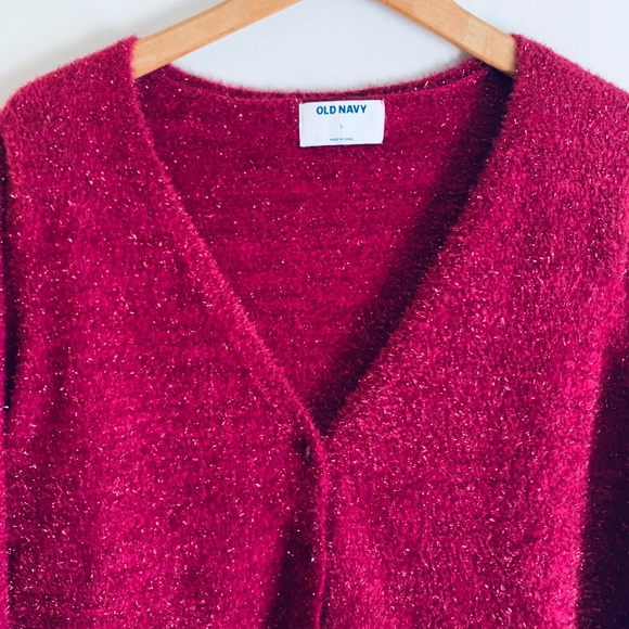 Old Navy pink textured sparkly Cardigan Sweater - Picture 1 of 10